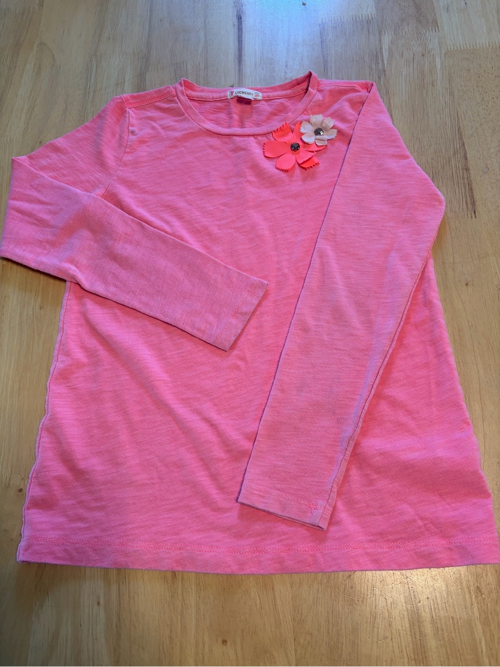 Crewcuts Pink Long-Sleeve Tee with Floral Appliqué